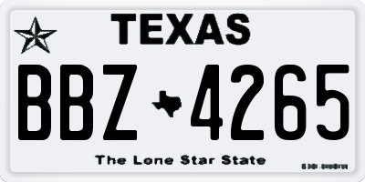 TX license plate BBZ4265