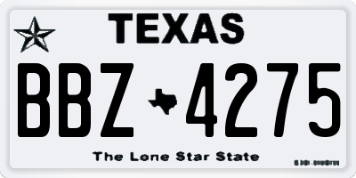 TX license plate BBZ4275