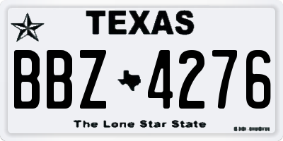 TX license plate BBZ4276