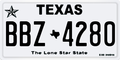 TX license plate BBZ4280
