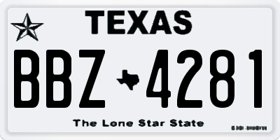 TX license plate BBZ4281