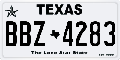 TX license plate BBZ4283