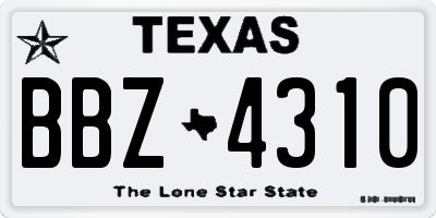 TX license plate BBZ4310