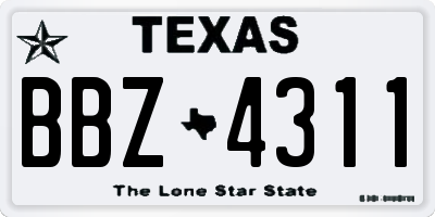 TX license plate BBZ4311