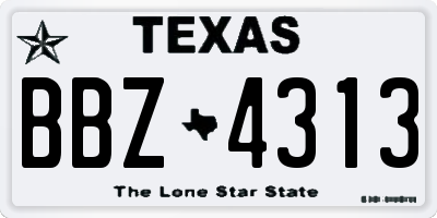 TX license plate BBZ4313