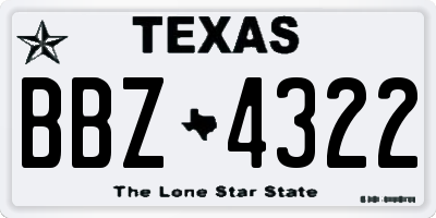 TX license plate BBZ4322