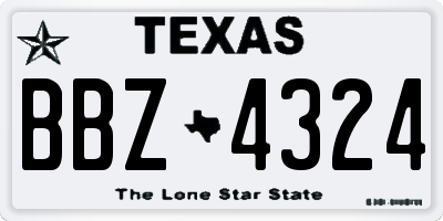 TX license plate BBZ4324