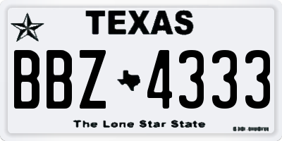 TX license plate BBZ4333