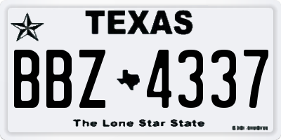 TX license plate BBZ4337