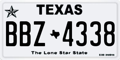 TX license plate BBZ4338