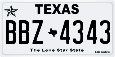 TX license plate BBZ4343