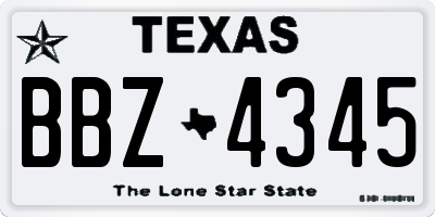 TX license plate BBZ4345