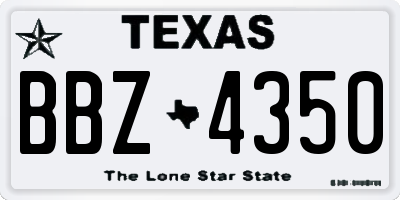 TX license plate BBZ4350