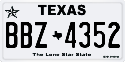 TX license plate BBZ4352