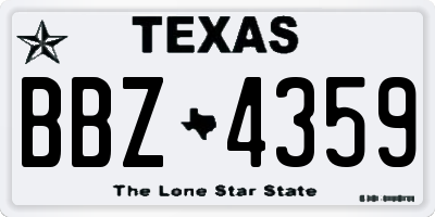 TX license plate BBZ4359