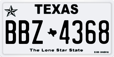 TX license plate BBZ4368
