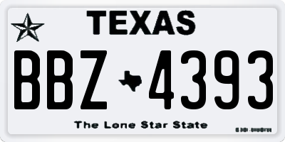 TX license plate BBZ4393