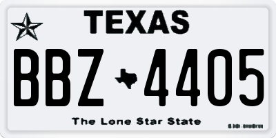 TX license plate BBZ4405