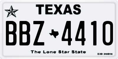TX license plate BBZ4410