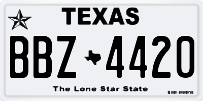 TX license plate BBZ4420