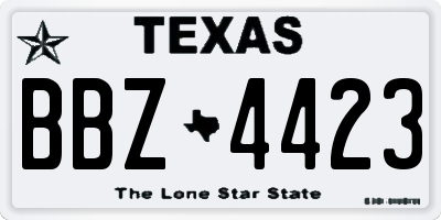 TX license plate BBZ4423