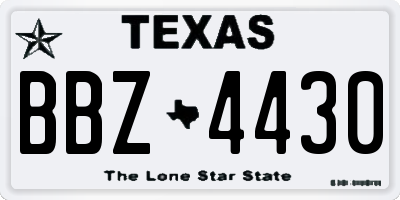 TX license plate BBZ4430