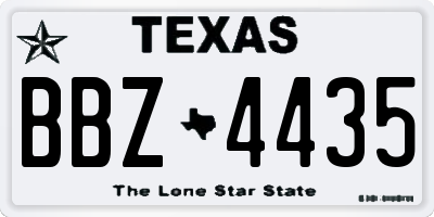 TX license plate BBZ4435