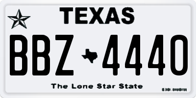 TX license plate BBZ4440