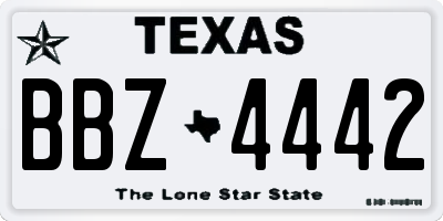 TX license plate BBZ4442