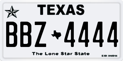 TX license plate BBZ4444