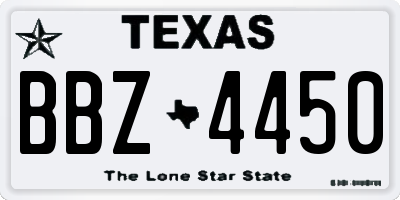TX license plate BBZ4450