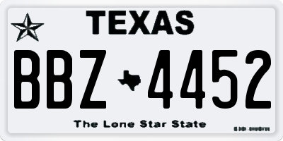 TX license plate BBZ4452