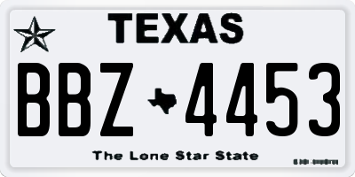 TX license plate BBZ4453