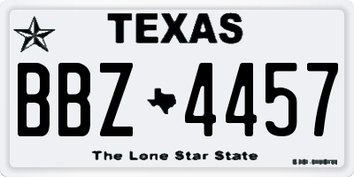TX license plate BBZ4457