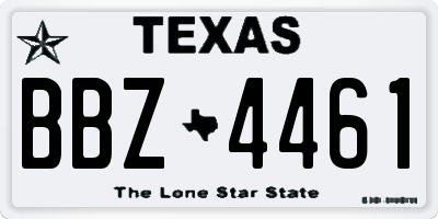 TX license plate BBZ4461