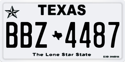 TX license plate BBZ4487