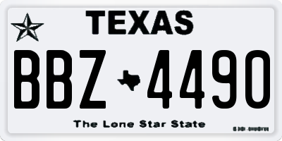 TX license plate BBZ4490
