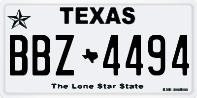 TX license plate BBZ4494