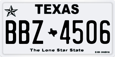 TX license plate BBZ4506