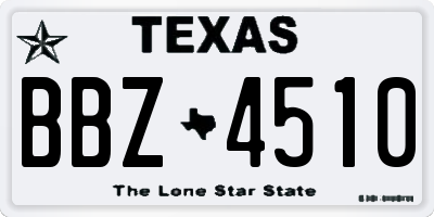 TX license plate BBZ4510