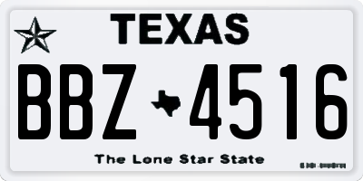 TX license plate BBZ4516