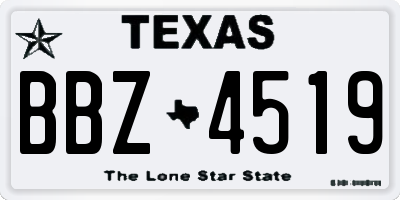 TX license plate BBZ4519