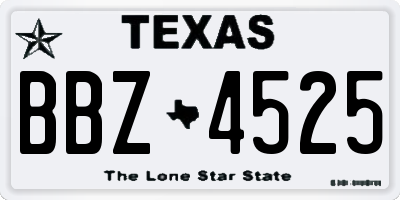 TX license plate BBZ4525