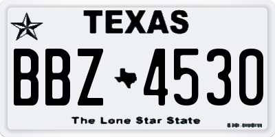 TX license plate BBZ4530