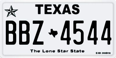 TX license plate BBZ4544