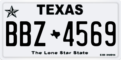 TX license plate BBZ4569