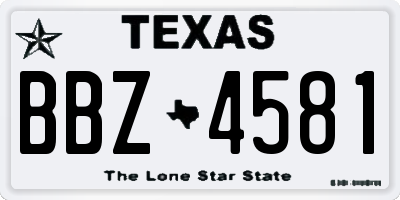 TX license plate BBZ4581