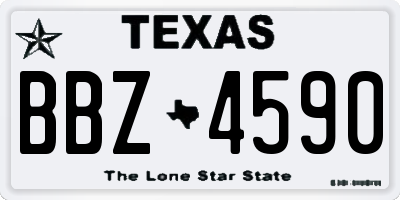 TX license plate BBZ4590