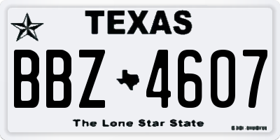 TX license plate BBZ4607