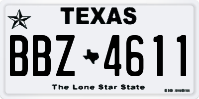 TX license plate BBZ4611